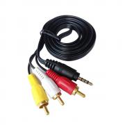 Аудио видео кабел Stereo Jack 3.5mm видео букса - 3RCA, 1.5метра
