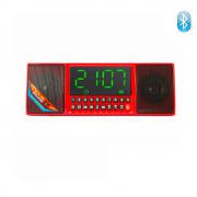 Bluetooth колонка с часовник и аларма WS1515BT, FM радио, литиево-йонна батерия, слот за USB/SD CARD/AUX, червена