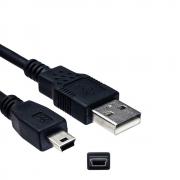 Кабел USB 2.0 А - Mini USB 5PIN, черен, 1.5метра