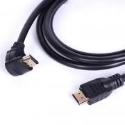 Кабел HQ HDMI-HDMI, ъглов конектор, 1.5 метра, черен