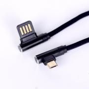 USB - Micro USB кабел, текстилен, високоскоростен, черен, 1 метра