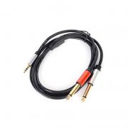 Аудио кабел Mono Jack 2 x 6.3mm мъжки към 3.5 стерео мъжки, 1метър
