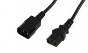 Кабел захранващ компютър - монитор / CEE (мъжко) - CEE (женско), 1.5метра, HQ, черен