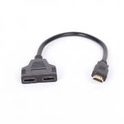 Разклонител на HDMI мъжки - 2 X HDMI женски, 0.30метра, черен