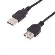 Кабел USB 2.0 удължител,  USB A мъжки - USB A женски, черен, 5метра