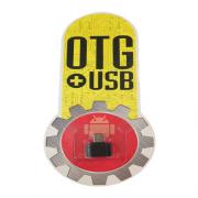 Преход OTG USB A женски -  Micro USB мъжки, метален, черен