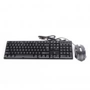 Комплект  Kлавиатура и Mишка CMK-188 Black, жични, USB конектор, RGB подсветка, мултимедийни бутони,