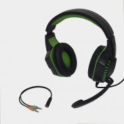 Слушалки SY-GX20, подвижен микрофон, 3.5мм стерео жак, чернo-зелен