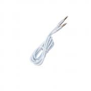 Аудио кабел YOURZ-M7 AUX Stereo Jack 3.5mm, метални конектори, силиконов, 1 метър, бял