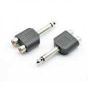 Конектор 6.3 MONO/М-2RCA/Ж