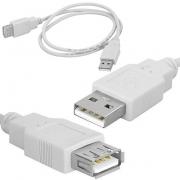Кабел USB 2.0 удължител, USB A мъжки - USB A женски, сив, 3метра