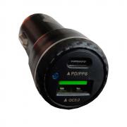 Адаптор за автозапалка TX568C, 12-24V, 3000mA, USB, TYPE C, бързо зареждане