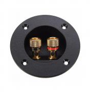 Конектор F-390G, двоен терминал за говорители, за монтаж към панел, позлатени метални конектори, черен