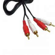 Аудио видео кабел чинчове 2RCA, , 10метра, черен