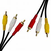 Аудио видео кабел чинчове, 3RCA, 5метра, черен