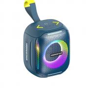 Bluetooth колонка PARTY300-MINI, TWS, FM радио, RGB LED осветление, литиево-йонна батерия, слот за USB/TypeC, SD CARD, AUX, синя