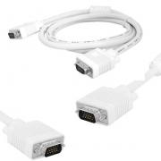 Кабел за монитор VGA, бял, 1.5метра