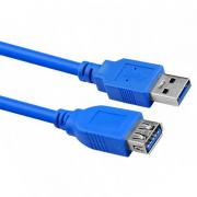 Кабел USB 3.0 A, USB А мъжки - USB А женски, син, 5метра