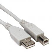 Кабел за принтер USB 2.0 A - USB B, бял, 3метра