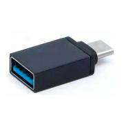 Преход OTG USB A женски -  USB Type-C мъжки, метален, черен