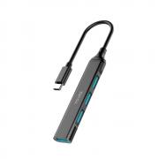 USB разклонител хъб,  USB, 4 порта, черен