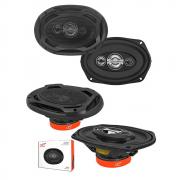 Авто Говорители Елипси 6"x9" LTC GTI690 Четирилентови, в комплект с решетки и кабели за монтаж, 2 броя, 4 Ohm, 70W