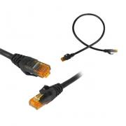 LAN Кабел UTP PATCH, с конектори RJ45, CAT6E, черен, 0.5 м