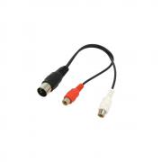 Аудио кабел 5p DIN(C) мъжки - 2 чинча женски, 0.2 метра