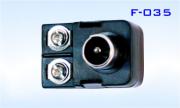 Конектор F-035,  TV антенен мъжки 9.5мм, за симетричен кабел, пластмасов, черен