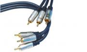 Аудио видео кабел чинчове, 3RCA, 3метра, син