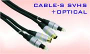 Видео кабел SVHS - OPTICAL Toslink, HQ, високо качество, позлатени конектори, 2.5метра