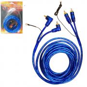 Аудио кабел чинчове с управление WIREMAN, 2RCA, HQ, високо качество, силиконв, 5метра, син