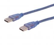 Кабел USB 2.0 A, силиконв, син, 3метра