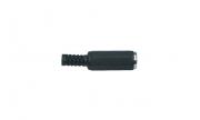Конектор Stereo Jack 2.5mm женски, за монтаж към кабел, пластмасов, черен