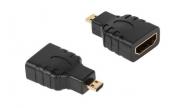 Конектор преход  VC-017, HDMI женски към Micro HDMI  D мъжки, позлатени конектори,  черен